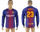 2017-18 Barcelona 23 UMTITI Home Long Sleeve Thailand Soccer Jersey