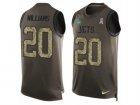 Mens Nike New York Jets #20 Marcus Williams Limited Green Salute to Service Tank Top NFL Jersey
