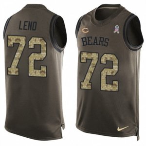 Mens Nike Chicago Bears #72 Charles Leno Limited Green Salute to Service Tank Top NFL Jersey