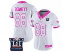 Womens Nike New England Patriots #88 Martellus Bennett Limited White Pink Rush Fashion Super Bowl LI Champions NFL Jersey