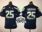 Nike Seattle Seahawks #25 Richard Sherman White Super Bowl XLVIII Youth Stitched NFL limited Jersey