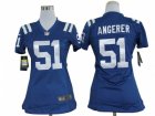Nike Women Indianapolis Colts #51 Pat Angerer Blue Jerseys
