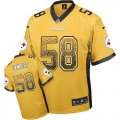 Nike Pittsburgh Steelers #58 Jack Lambert Gold Jersey(Elite Drift Fashion)