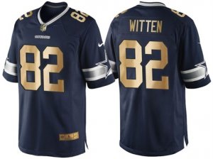 Nike Dallas Cowboys #82 Jason Witten Navy Blue 2016 Christmas Gold Mens NFL Game Edition Jersey