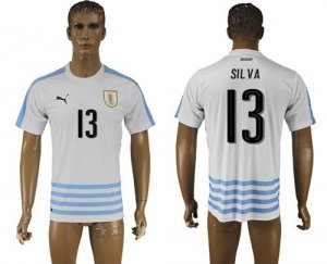 Uruguay #13 Silva Away Soccer Country Jersey