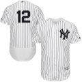 Men's Majestic New York Yankees #12 Chase Headley White Navy Flexbase Authentic Collection MLB Jersey