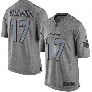 Nike Miami Dolphins #17 Ryan Tannehill Gray Men Stitched NFL Limited Gridiron Gray Jersey