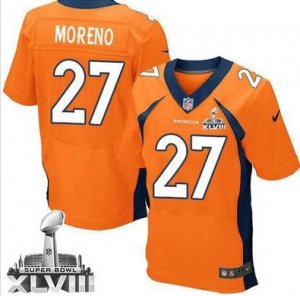 Nike Denver Broncos #27 Knowshon Moreno Orange Team Color Super Bowl XLVIII NFL Jersey(2014 New Elite)