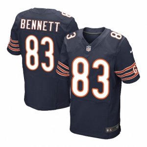 Men\'s Nike Chicago Bears #83 Martellus Bennett Elite Navy Blue Team Color NFL Jersey