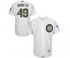 Men's Majestic Chicago Cubs #49 Jake Arrieta Authentic White 2016 Memorial Day Fashion Flex Base MLB Jersey