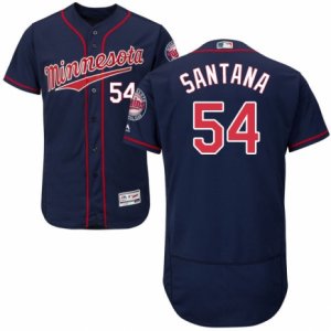 Men\'s Majestic Minnesota Twins #54 Ervin Santana Navy Blue Flexbase Authentic Collection MLB Jersey