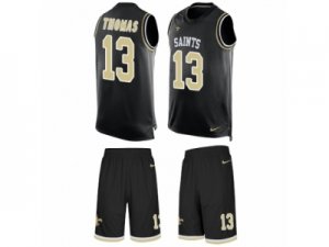 Mens Nike New Orleans Saints #13 Michael Thomas Limited Black Tank Top Suit NFL Jersey