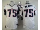 2015 Super Bowl XLIX Nike NFL New England Patriots #75 Vince Wilfork white Jerseys(Elite)