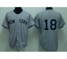 New York Yankees #18 Damon 2009 world series patchs grey