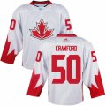 Youth Adidas Team Canada #50 Corey Crawford Authentic White Home 2016 World Cup Ice Hockey Jersey