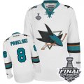 Youth Reebok San Jose Sharks #8 Joe Pavelski Premier White Away 2016 Stanley Cup Final Bound NHL Jersey