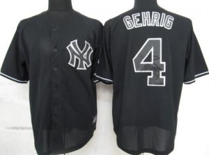 mlb new york yankees #4 gehrig black fashion