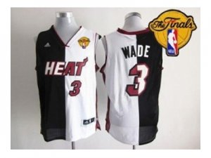 nba miami heat #3 wade white-black[split][revolution 30 swingman][2013 finals]