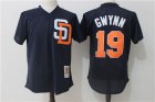 Padres #19 Tony Gwynn Navy Cooperstown Collection Mesh Batting Practice Jersey