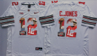 Ohio State Buckeyes 12 C.Jones White With Silver Logo Portrait Number College Jersey