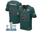 Men Nike Philadelphia Eagles #20 Brian Dawkins Elite Midnight Green Home Drift Fashion Super Bowl LII NFL Jersey