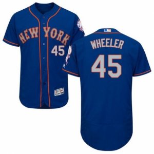 Men\'s Majestic New York Mets #45 Zack Wheeler Royal Gray Flexbase Authentic Collection MLB Jersey