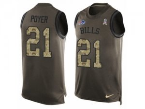 Mens Nike Buffalo Bills #21 Jordan Poyer Limited Green Salute to Service Tank Top NFL Jersey