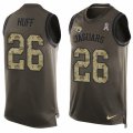 Mens Nike Jacksonville Jaguars #26 Marqueston Huff Limited Green Salute to Service Tank Top NFL Jersey