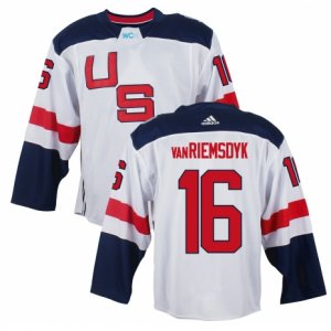 Youth Adidas Team USA #16 James van Riemsdyk Premier White Home 2016 World Cup Ice Hockey Jersey