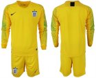 England Yellow 2018 FIFA World Cup Long Sleeve Soccer Jersey