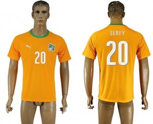 Cote d\'lvoire #20 Serey Home Soccer Country Jersey