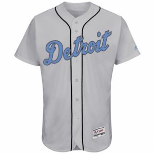 Men\'s Detroit Tigers Majestic Blank Gray Fashion 2016 Father\'s Day Flex Base Team Jersey