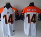 Nike Bengals #14 Andy Dalton White With Hall of Fame 50th Patch NFL Elite Jersey