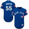 2016 Men Toronto Blue Jays ##55 Russell Martin Majestic Royal Fashion Stars & Stripes Flex Base Player Jersey