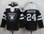 Nike Oakland Raiders #24 Charles Woodson Black Player Pullover Hoodie