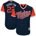 Twins #22 Miguel Sano Boqueton Majestic Navy 2017 Players Weekend Jersey