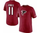 Mens Atlanta Falcons 11 Julio Jones Nike Red Player Name and Number T-Shirt