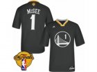 Mens Adidas Golden State Warriors #1 JaVale McGee Swingman Black Alternate 2017 The Finals Patch NBA Jersey