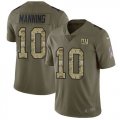 Nike Giants #10 Eli Manning Olive Camo Salute To Service Limited Jersey