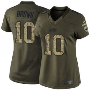 Women Nike Carolina Panthers #10 Corey Brown Green Salute to Service Jersey