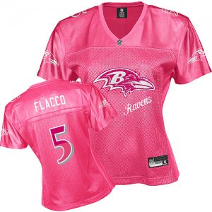 women nfl baltimore ravens #5 flacco red[2011 fem fan]