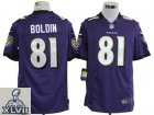 2013 Super Bowl XLVII NEW Baltimore Ravens #81 Boldin Purple (Game new jerseys)