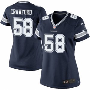 Women\'s Nike Dallas Cowboys #58 Jack Crawford Limited Navy Blue Team Color NFL Jersey