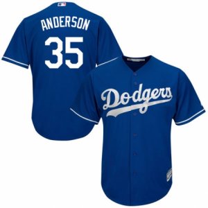 Men\'s Majestic Los Angeles Dodgers #35 Brett Anderson Authentic Royal Blue Alternate Cool Base MLB Jersey