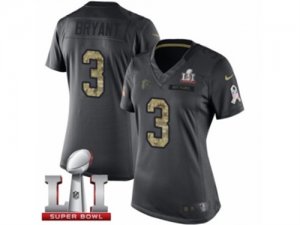 Womens Nike Atlanta Falcons #3 Matt Bryant Limited Black 2016 Salute to Service Super Bowl LI 51 NFL Jersey