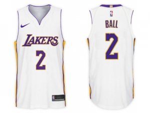 Nike NBA Los Angeles Lakers #2 Lonzo Ball Jersey 2017-18 New Season White Jersey