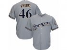 Youth Milwaukee Brewers #46 Corey Knebel Replica Grey Road Cool Base MLB Jersey