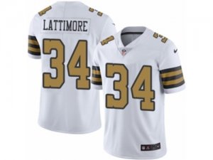 Mens Nike New Orleans Saints #34 Marshon Lattimore Limited White Rush NFL Jersey