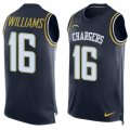 Mens Nike San Diego Chargers #16 Tyrell Williams Limited Navy Blue Player Name & Number Tank Top NFL Jersey