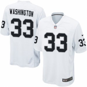 Mens Nike Oakland Raiders #33 DeAndre Washington Game White NFL Jersey